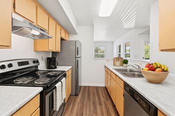 Kitchen with fridge